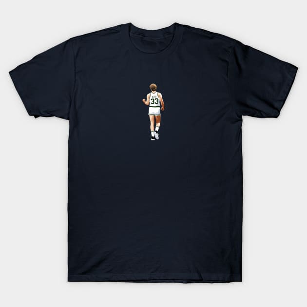 Larry Bird Vector Back Fist White Qiangy T-Shirt by qiangdade